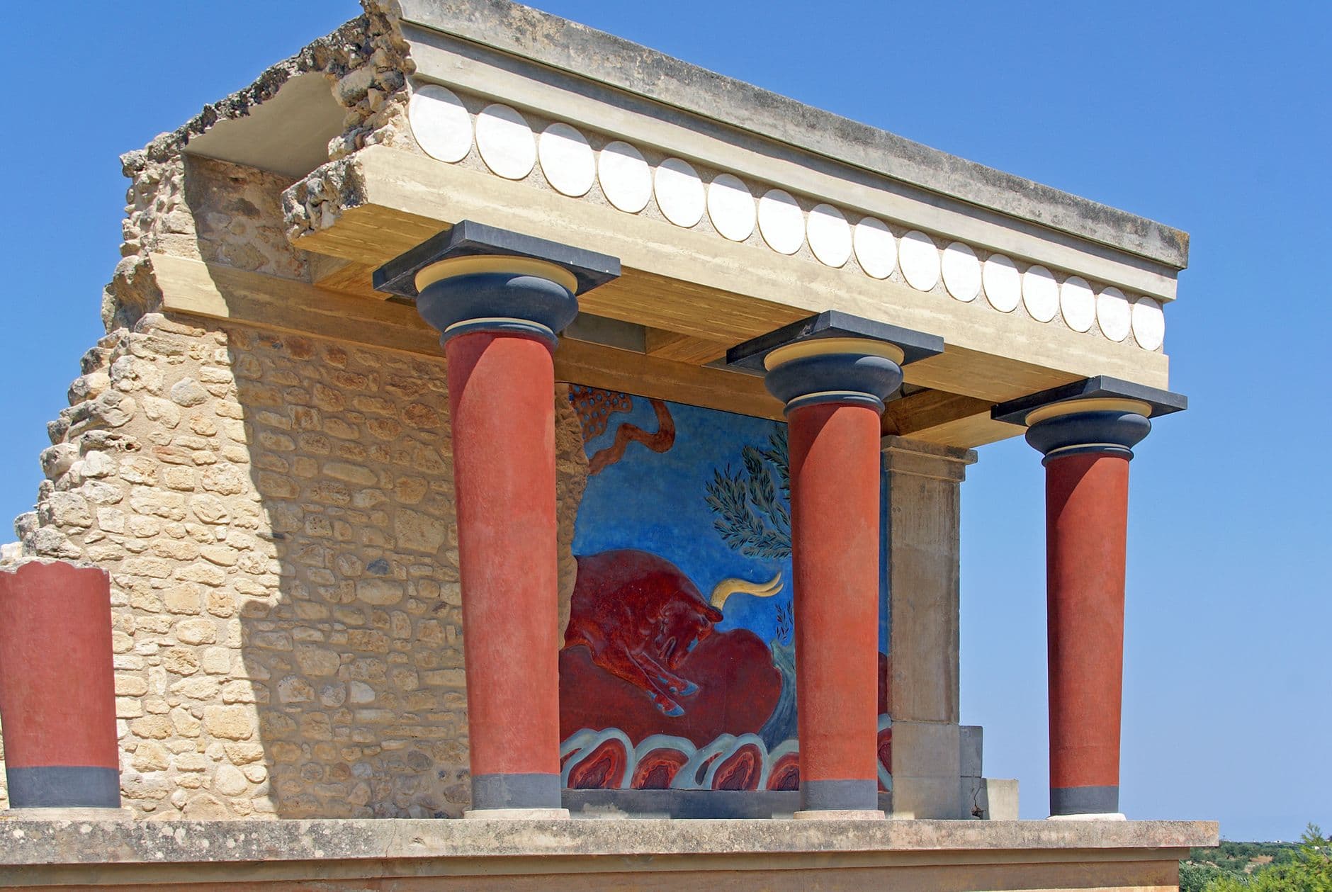 De ruines van het paleis van Knossos op Kreta