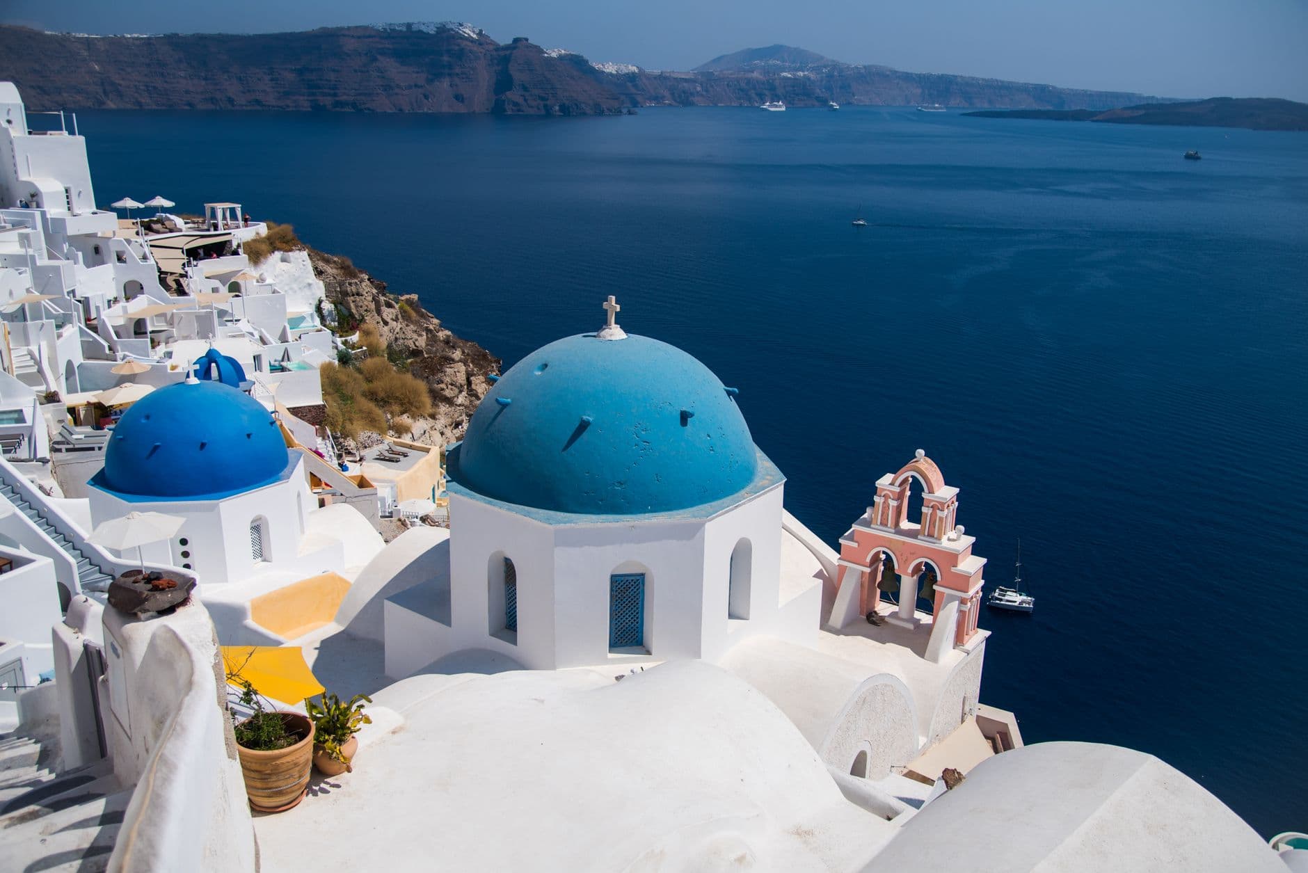 Uitzicht over de caldera van Santorini