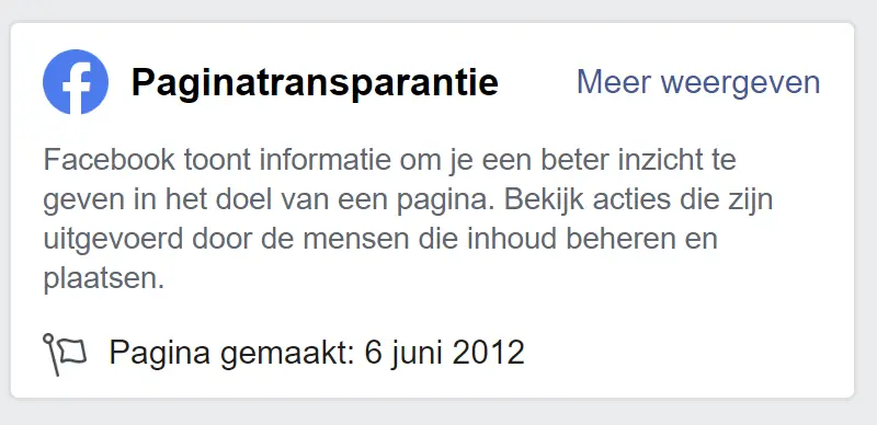 Paginatransparantie Facebook