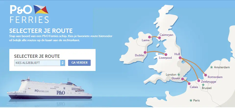 pando ferries selecteer je route