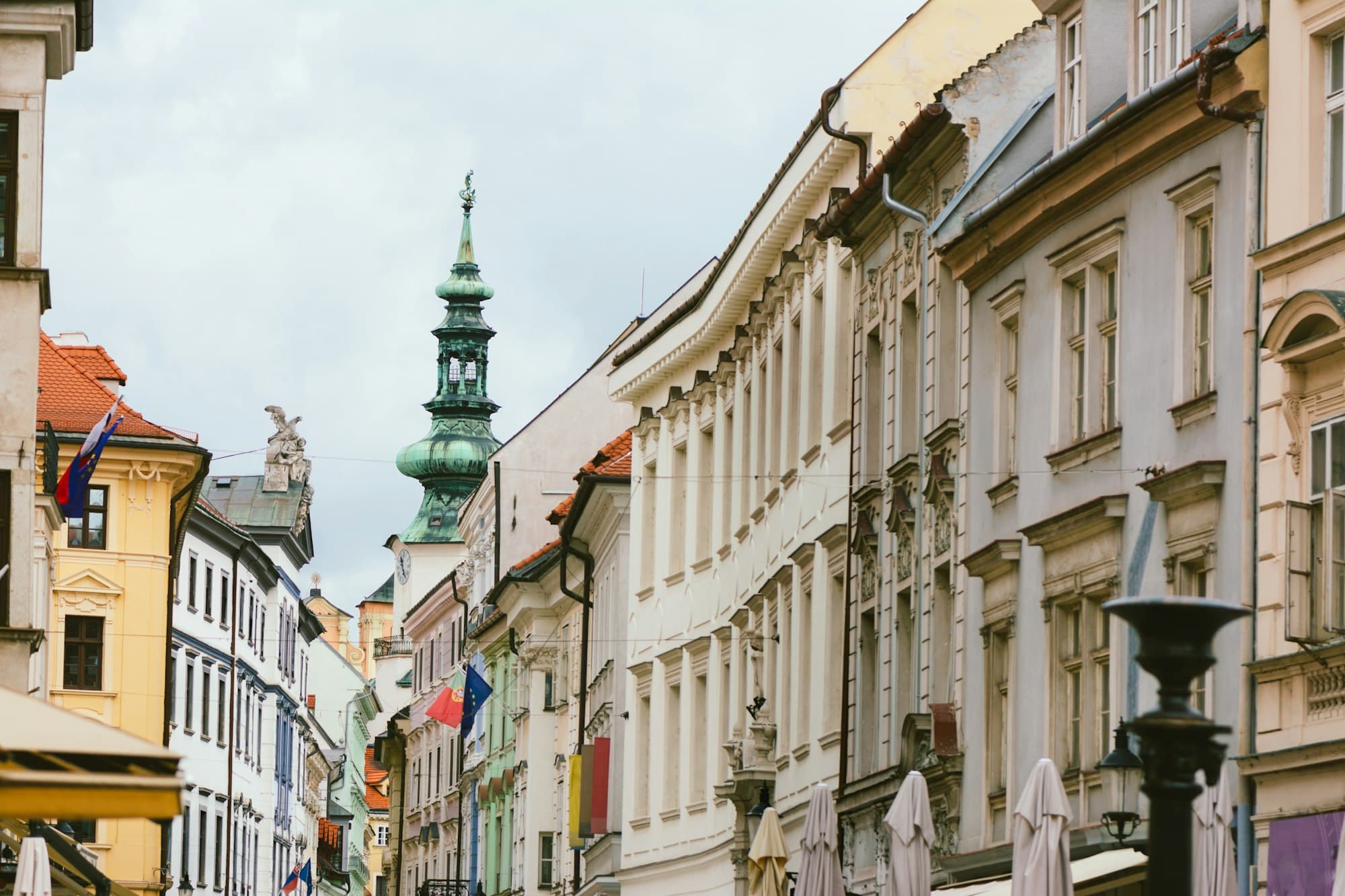 St Michael's Gate, Bratislava and Michalska Street. Slovakia